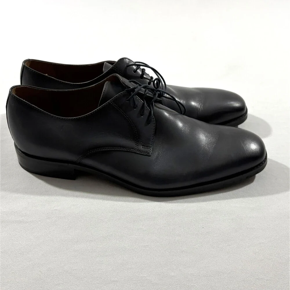 Robert Talbott Shoes Mens 12 Forenza Black Leather Upper Lace Derby Calf Smooth